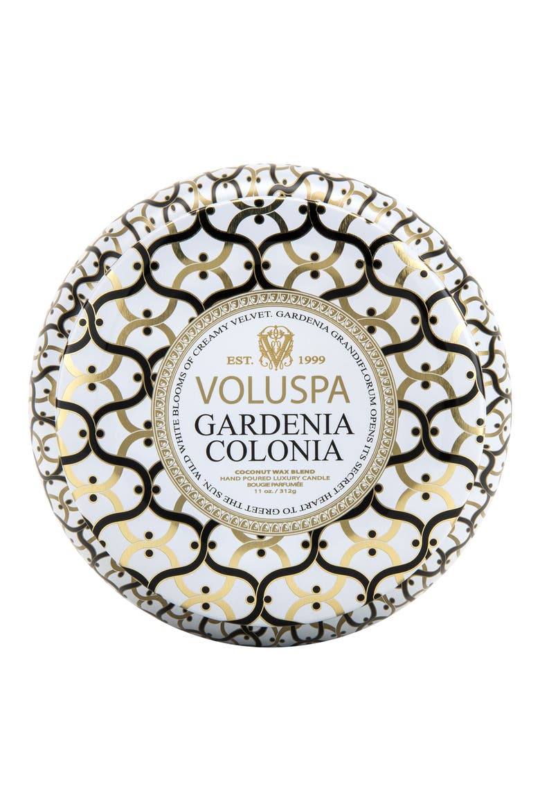 Maison Blanc Gardenia Colonia Maison Metallo Two-Wick Candle, Main, color, NO COLOR