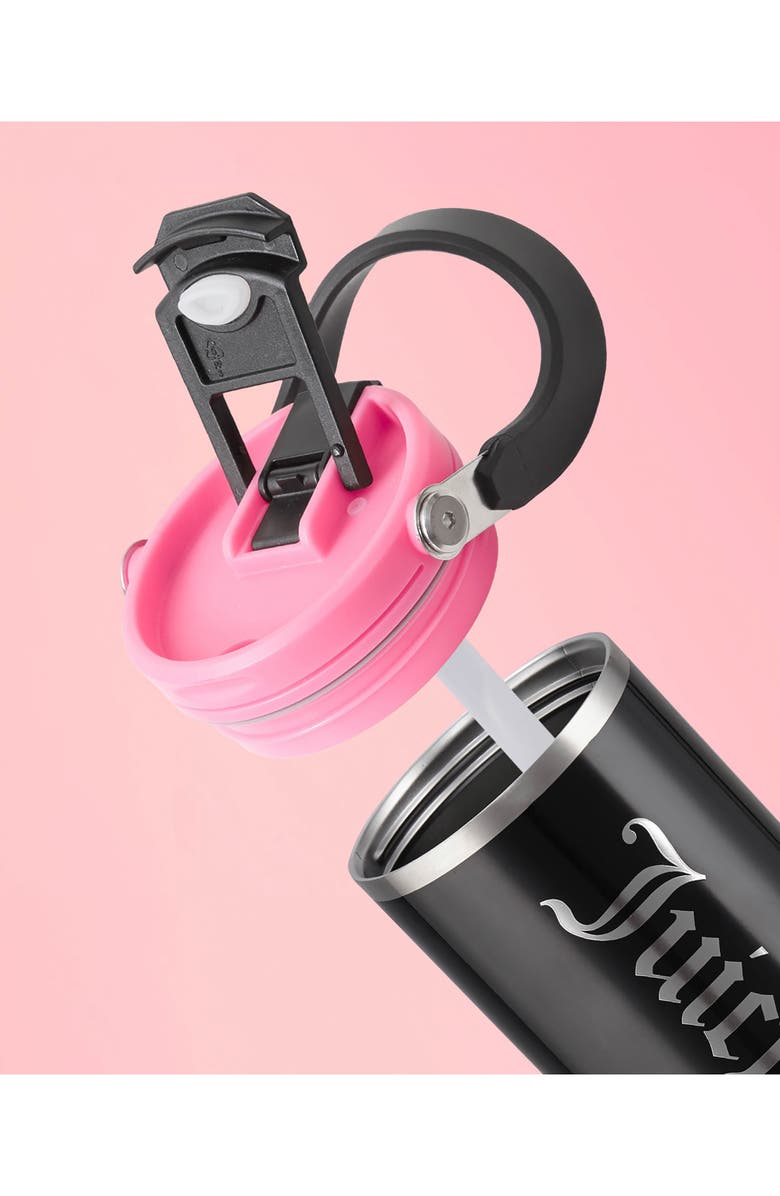 Juicy Couture 40-Ounce Stainless Steel Flip Fusion Water Tumbler, Alternate, color, Black