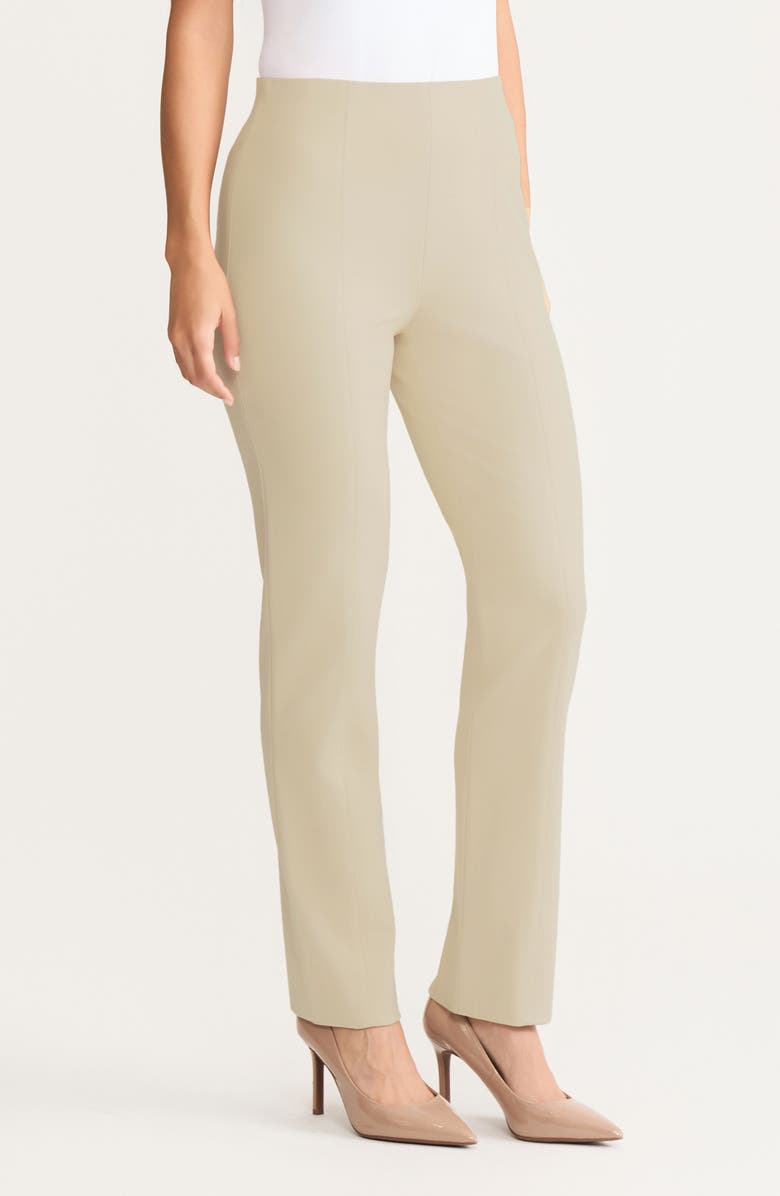 Misook Nia Slim Leg LuxeStretch Ponte Pant, Alternate, color, Biscotti