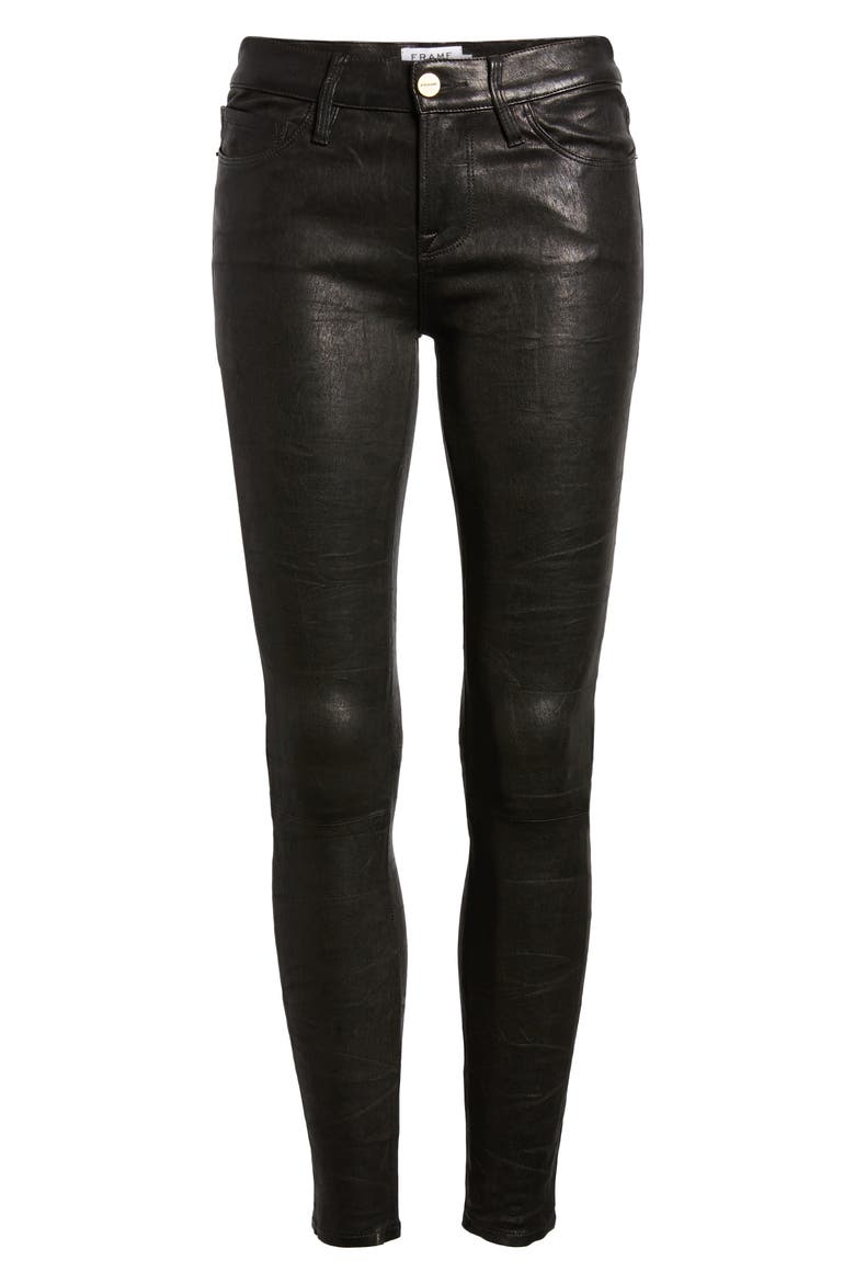 'Le Skinny' Lambskin Leather Pants, Alternate, color, WASHED BLACK
