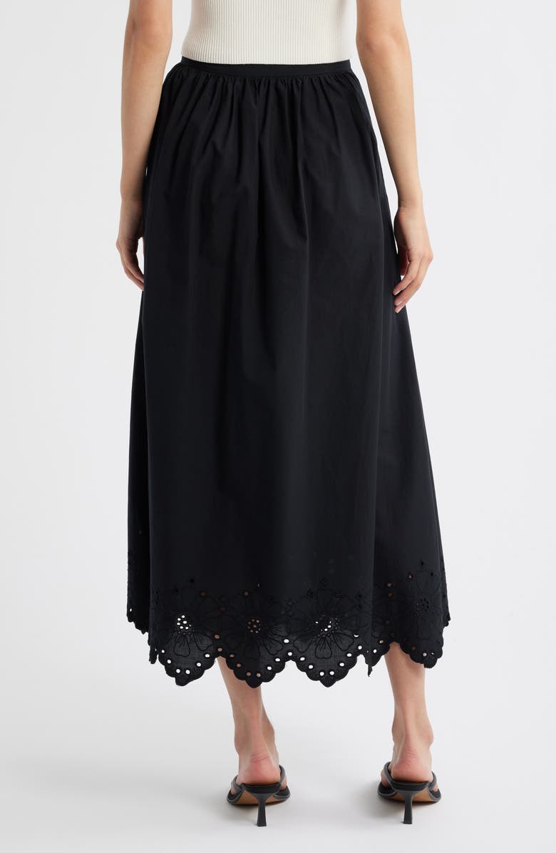 MANGO Claus Eyelet Maxi Skirt, Alternate, color, Black
