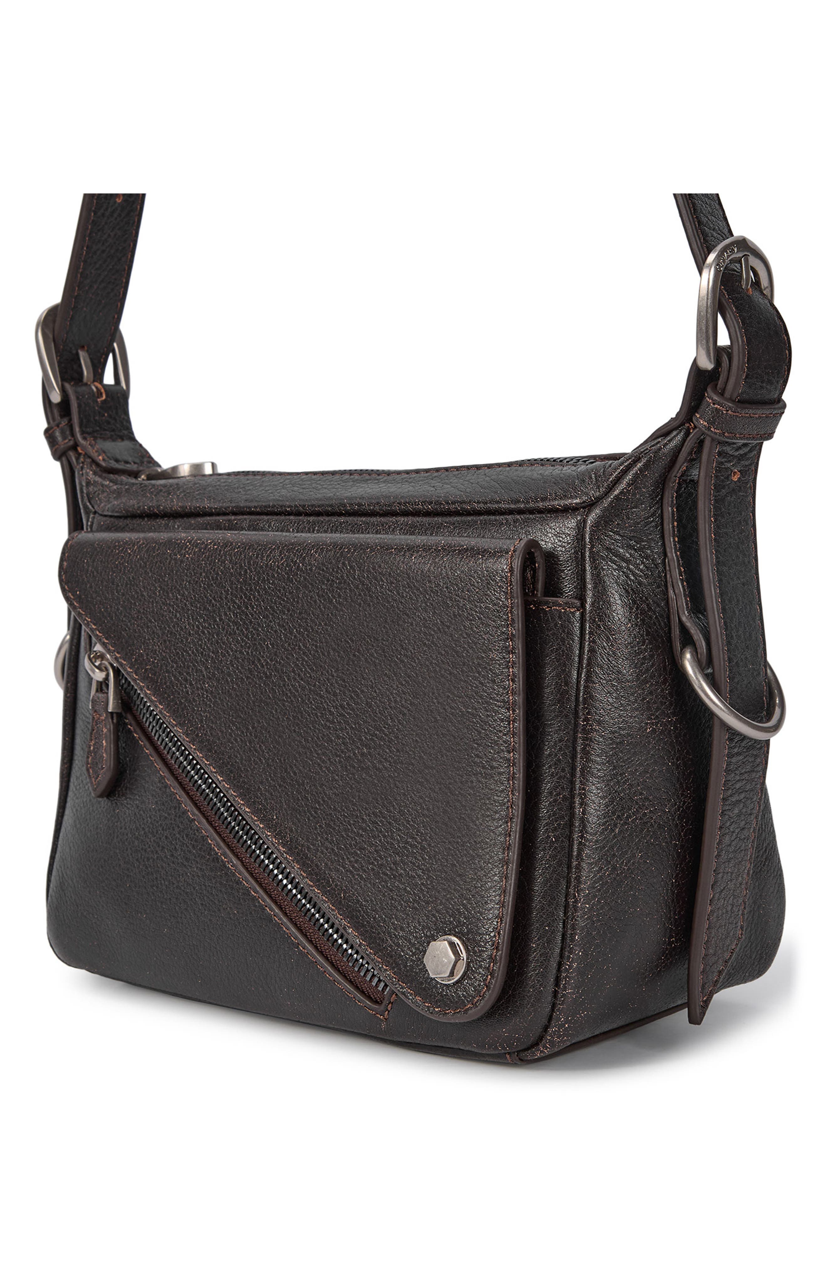 Moto Leather Crossbody Bag, Alternate, color, VINTAGE BROWN