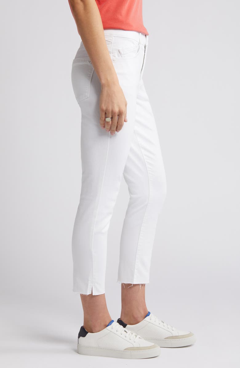 Wit & Wisdom 'Ab'Solution Raw Hem High Waist Crop Slim Jeans, Alternate, color, Optic White