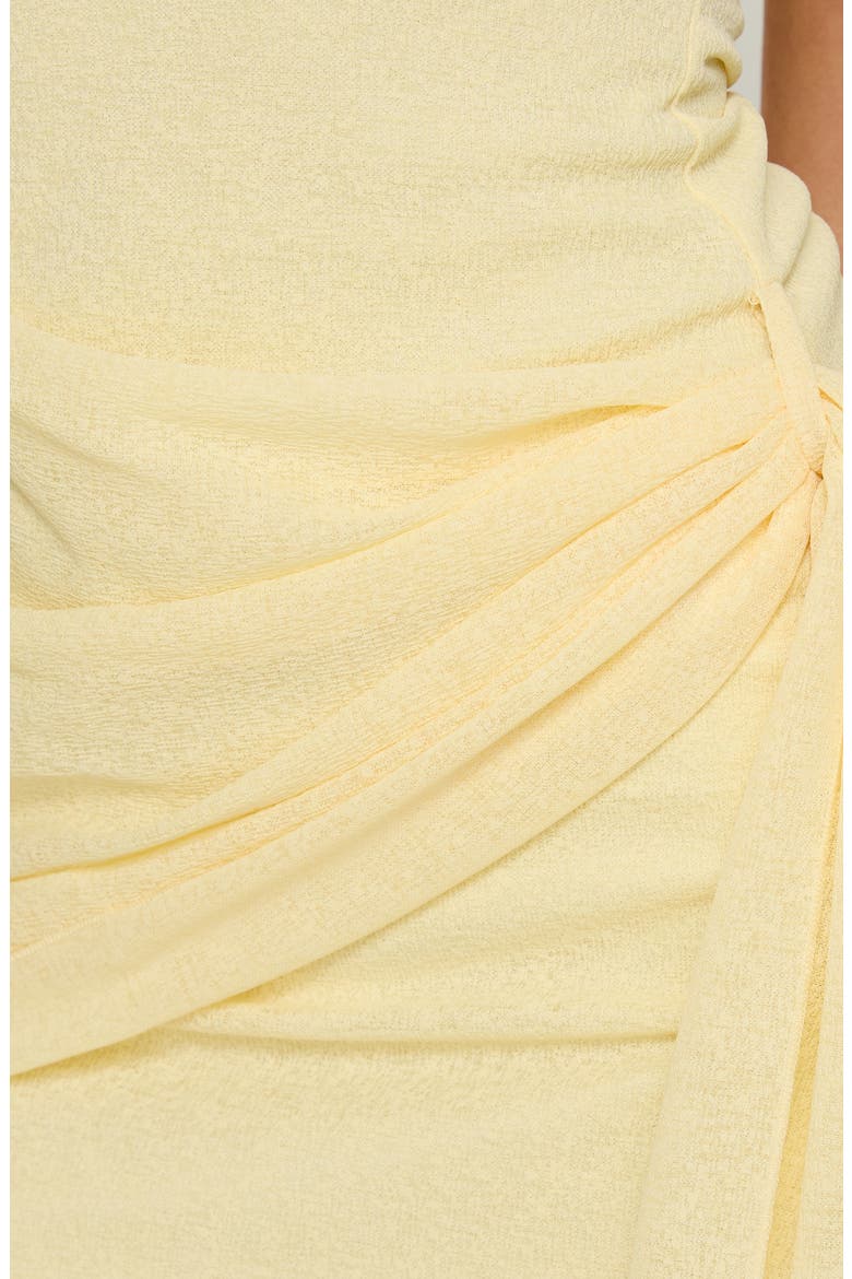 Amaleta Draped Halter Minidress, Alternate, color, BUTTER