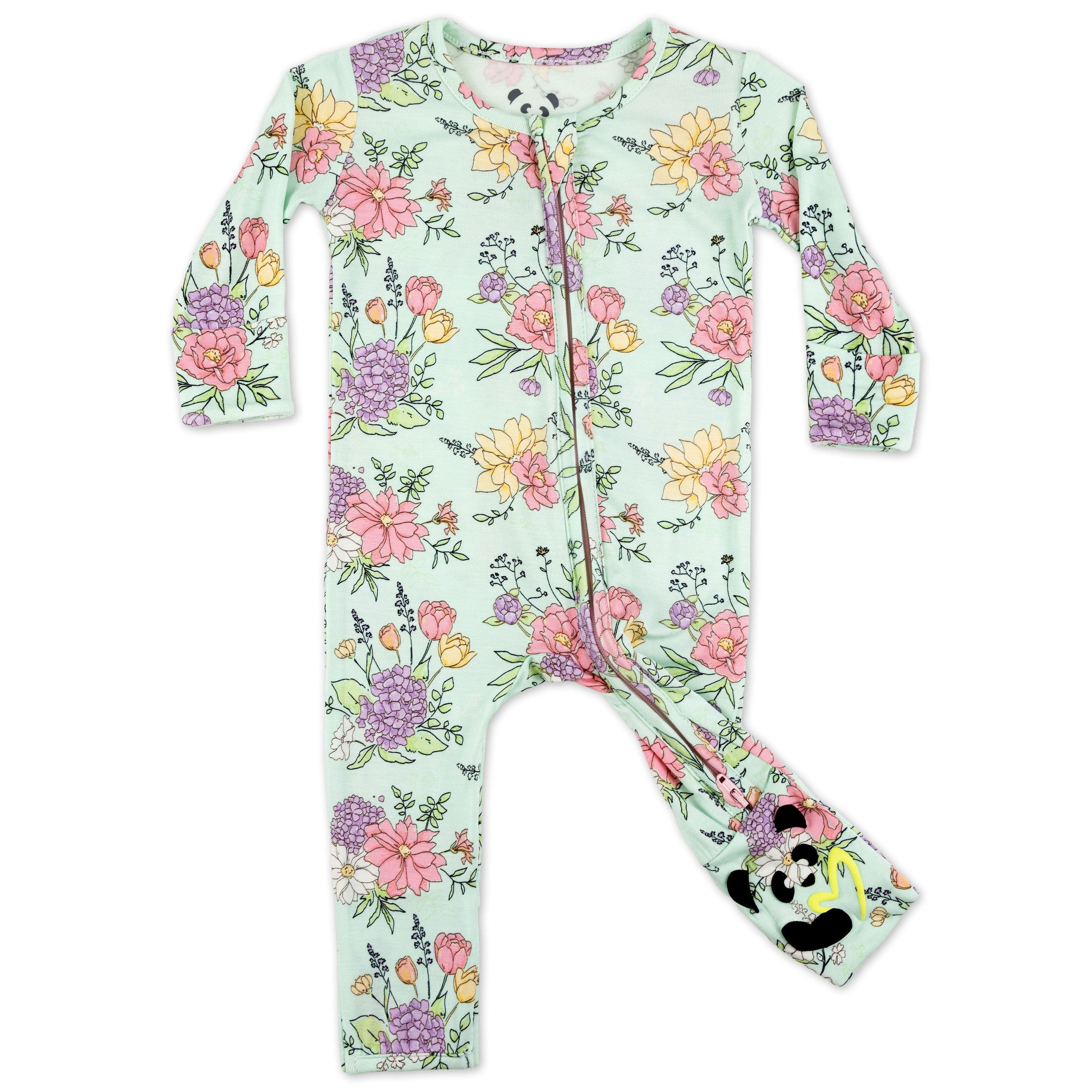 Bellabu Bear Baby Petals & Posies Convertible Footie | Nordstrom