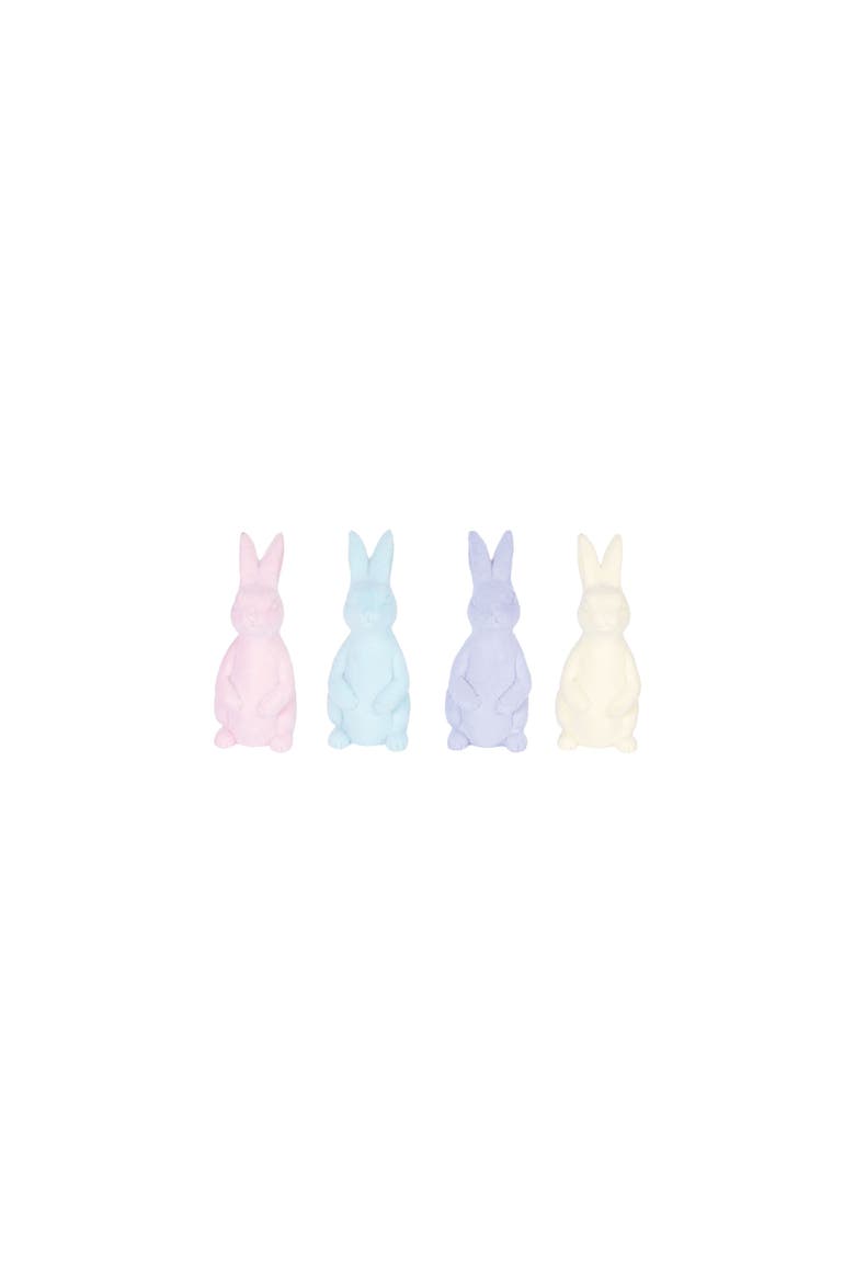 Flocked Easter Bunnies In Box Set of 12 Figurines, Alternate, color, Pink