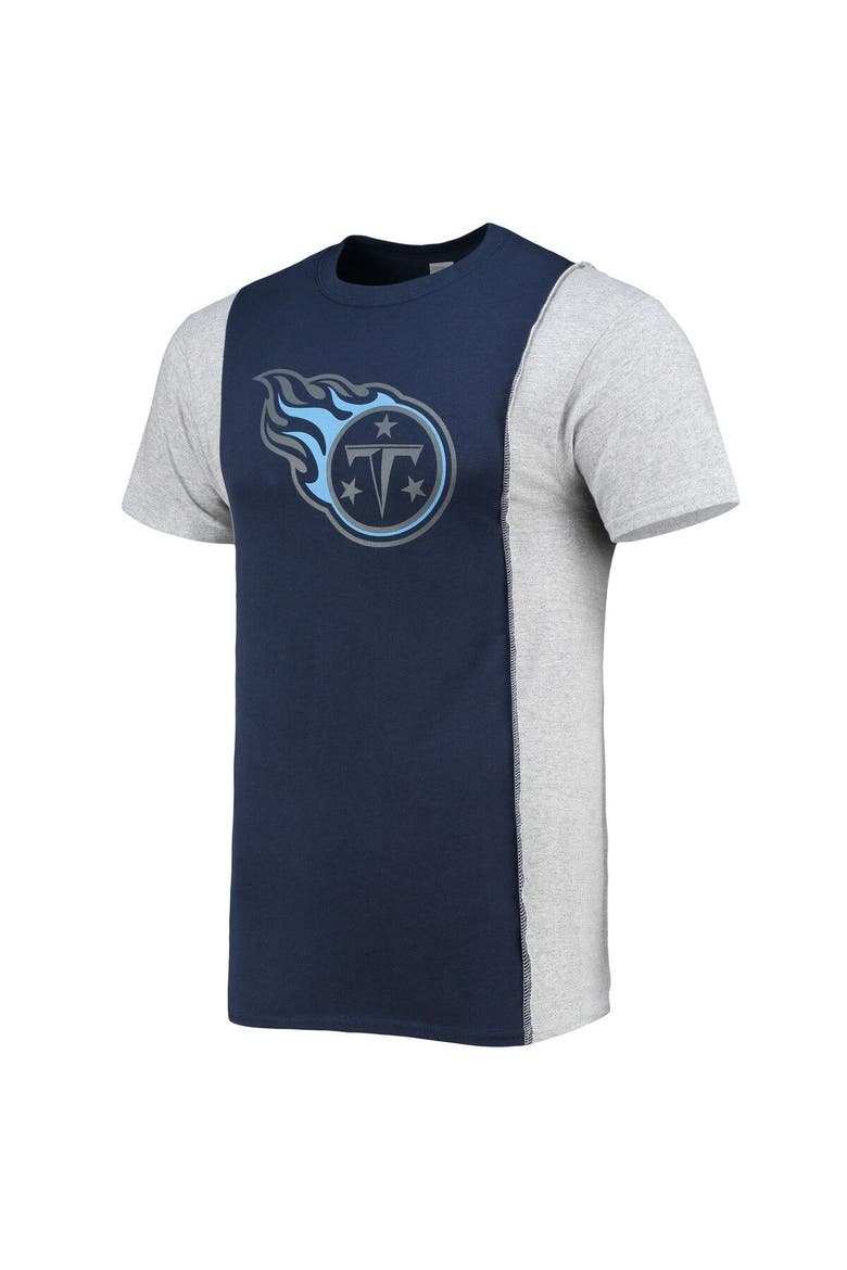 Men's Refried Apparel Navy/Heathered Gray Tennessee Titans Sustainable Split T-Shirt, Alternate, color, Navy
