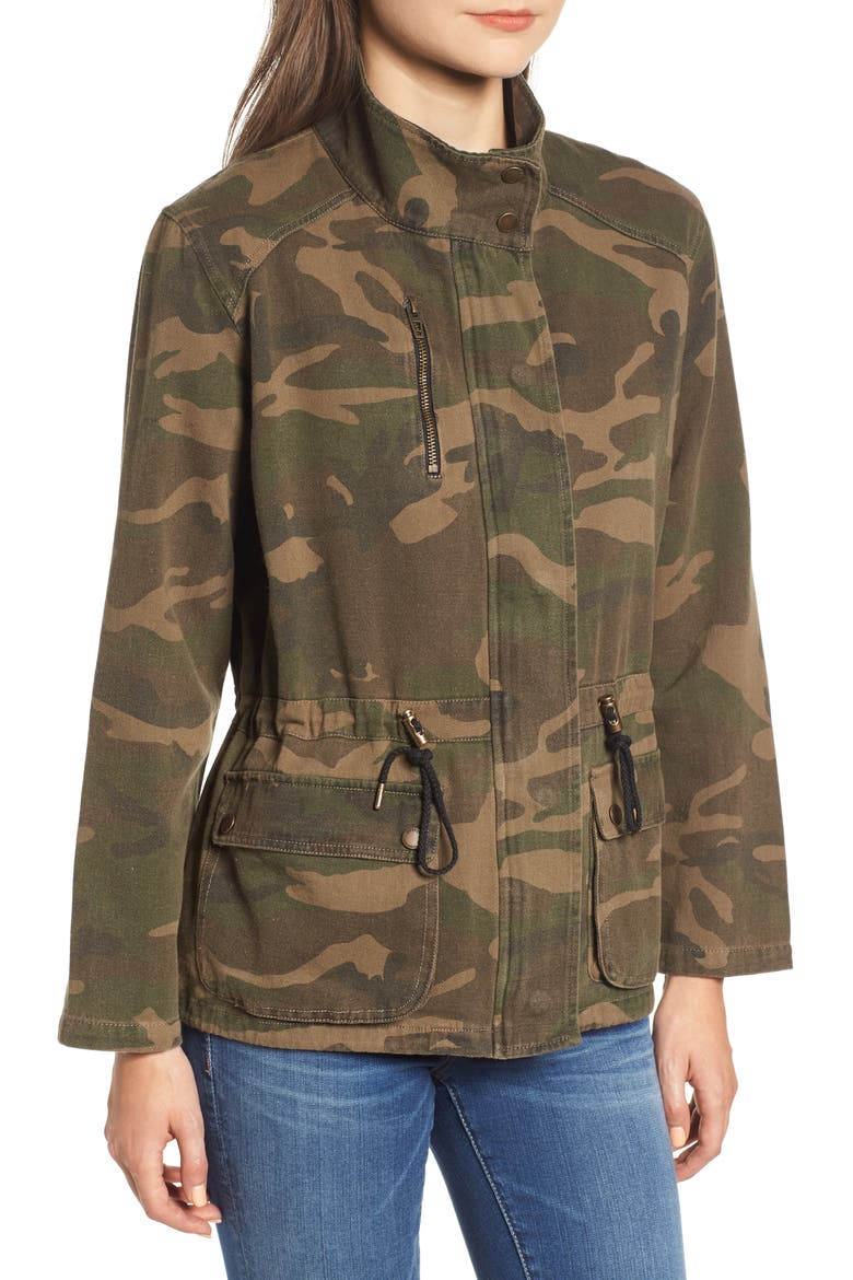 Camo Print Army Jacket, Alternate, color, ARMY GREEN