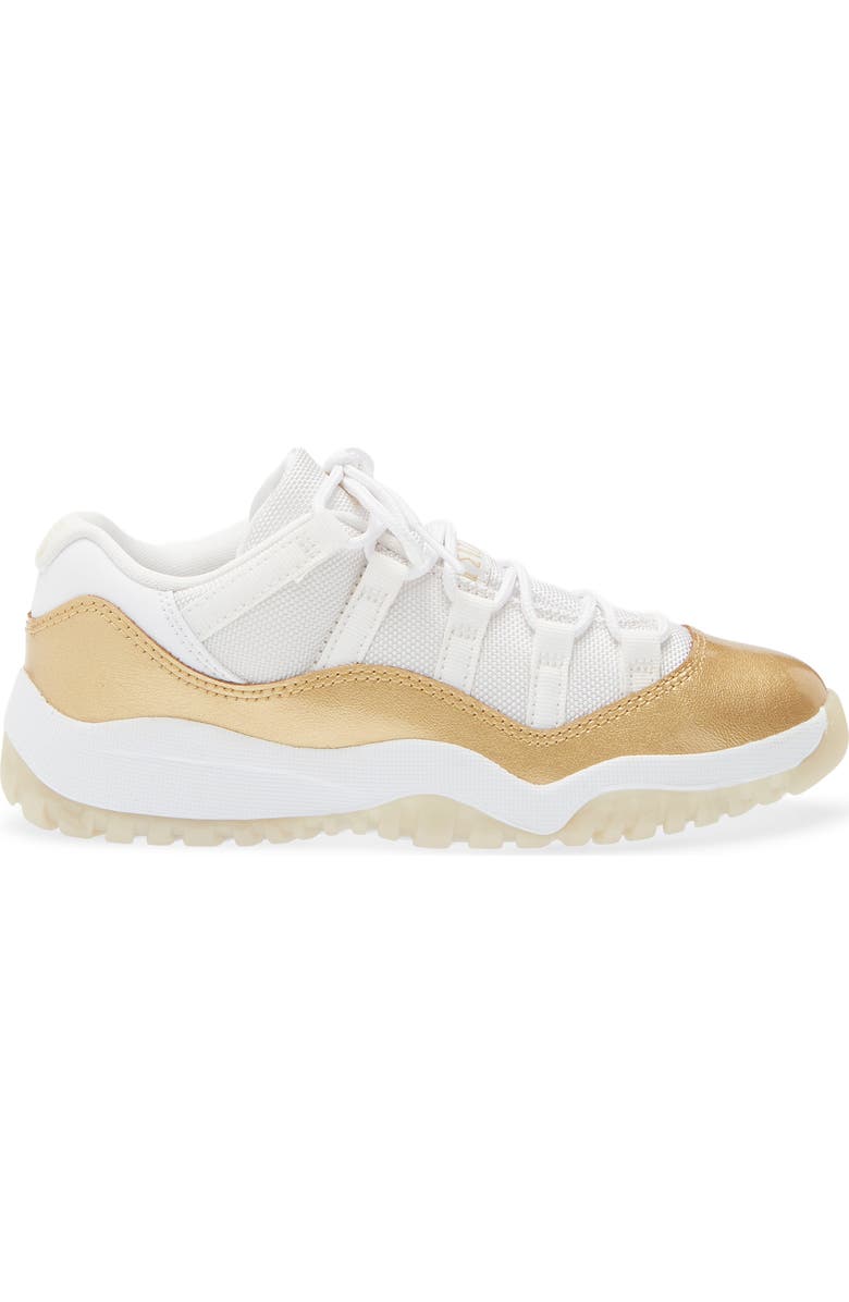 Jordan Kids' Jordan 11 Retro Low Basketball Sneaker, Alternate, color, White/ Gold
