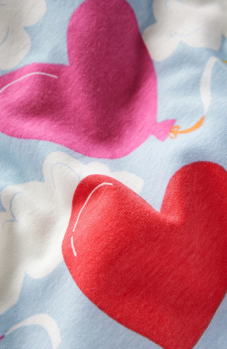 Mini Boden Kids' Heart Print Glow in the Dark Fitted Two-Piece Pajamas, Alternate, color,