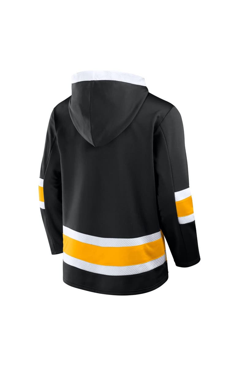 FANATICS Men's Fanatics Black Boston Bruins Inside Line Fleece Pullover Hoodie, Alternate, color, Black