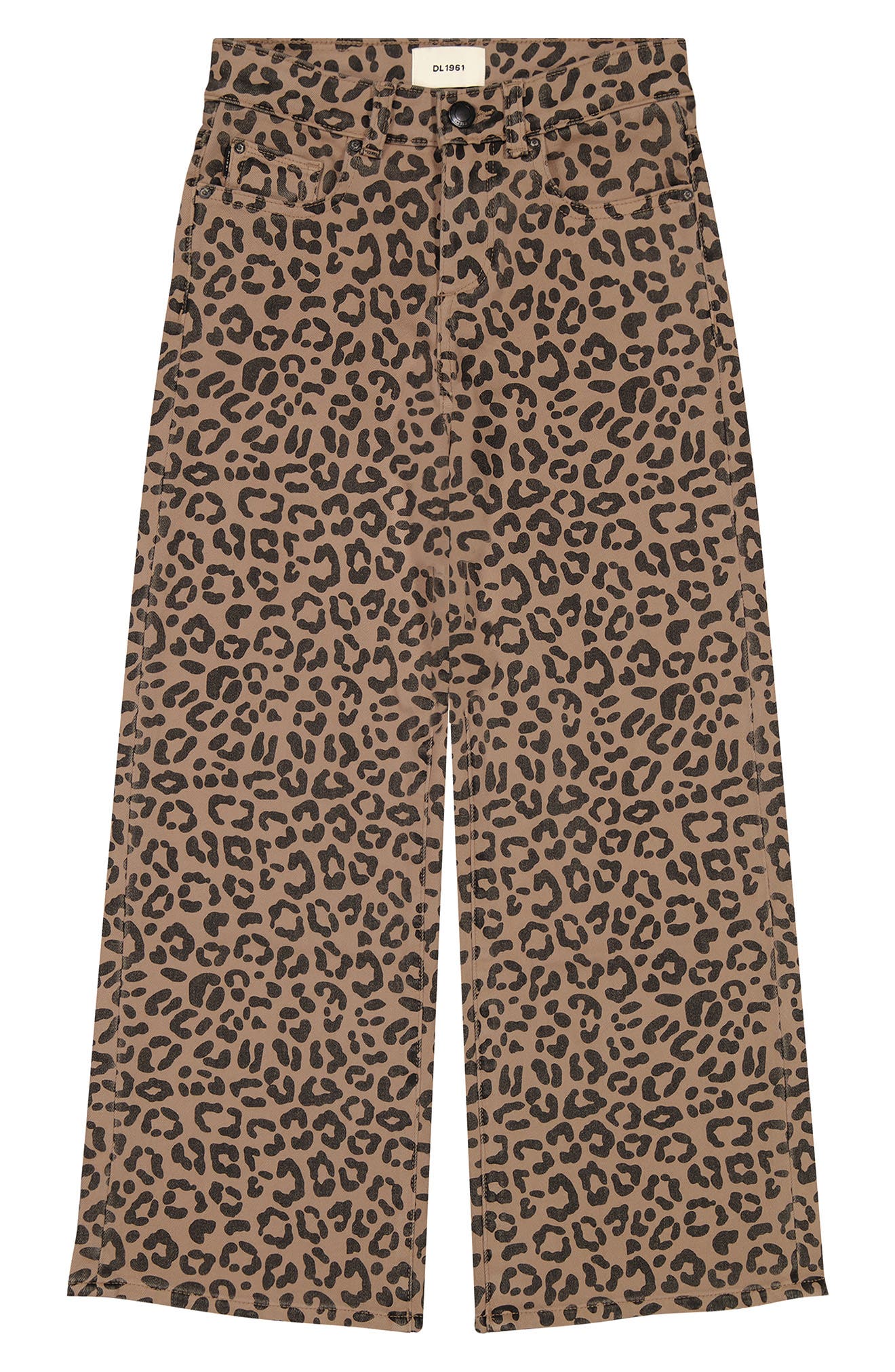 Kids' Nini Leopard Print Wide Leg Jeans