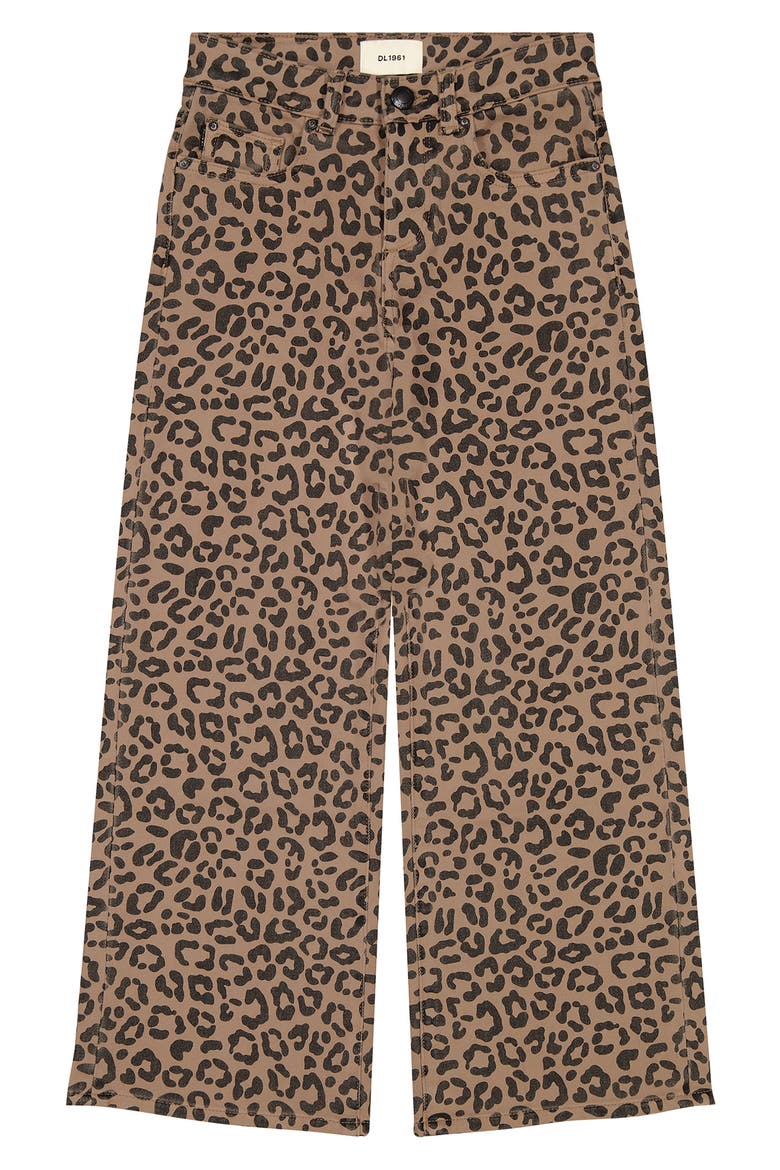 Kids' Nini Leopard Print Wide Leg Jeans, Main, color, CATWALK