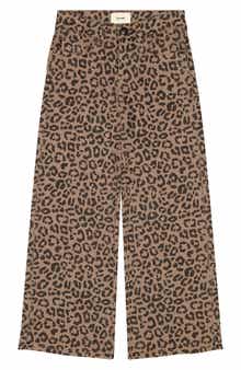 Kids' Nini Leopard Print Wide Leg Jeans