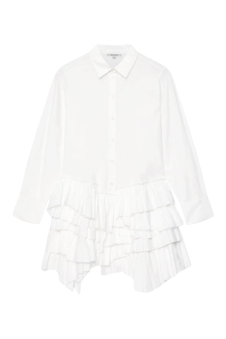 Kristi Cotton Ruffle Shirtdress, Alternate, color, OPTIC WHITE
