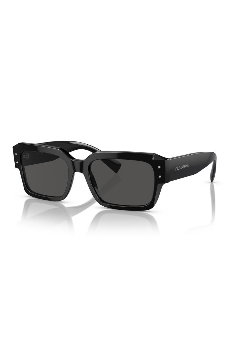56mm Square Sunglasses, Alternate, color, BLACK