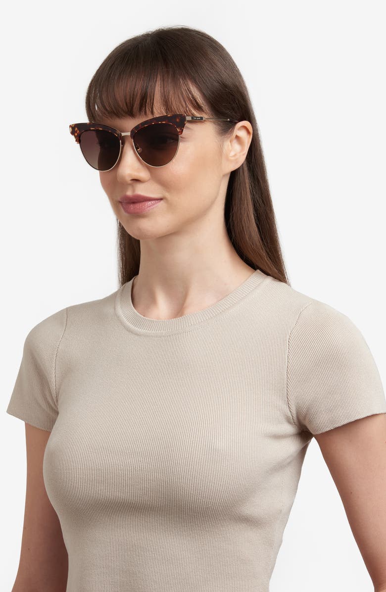 Kate Spade New York 54mm alvi cat eye sunglasses, Alternate, color, Havana