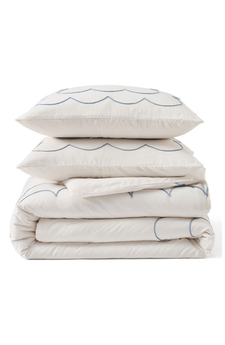 Peri Home Daydream Scallop Comforter & Pillow Shams Set, Main, color, Ivory