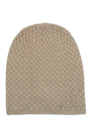 Portolano Minerva Basket Weave Beanie In Neutral