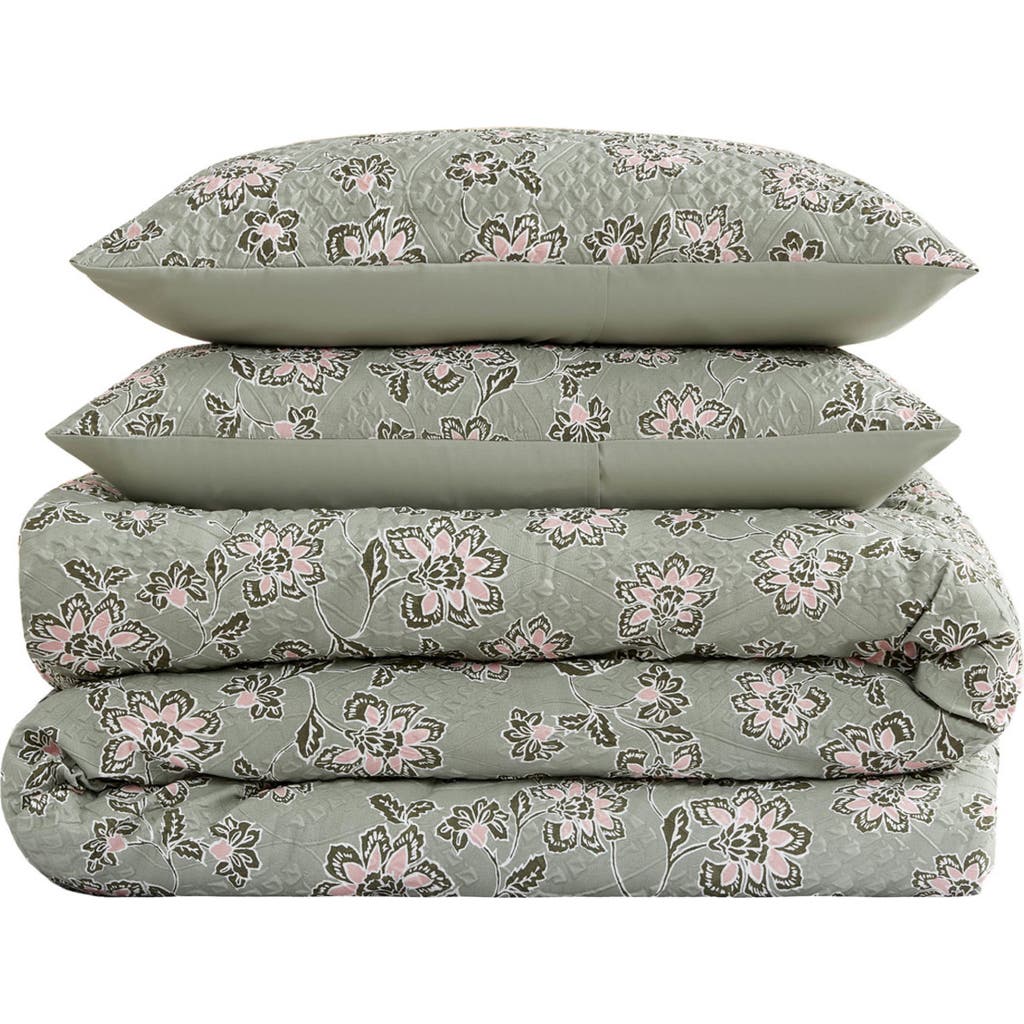 Jessica Simpson Botani Duvet Set In Sage Green