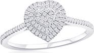 SIMONA Sterling Silver Diamond Heart Ring - 0.27 ctw