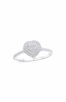 SIMONA Sterling Silver Diamond Heart Ring - 0.27 ctw
