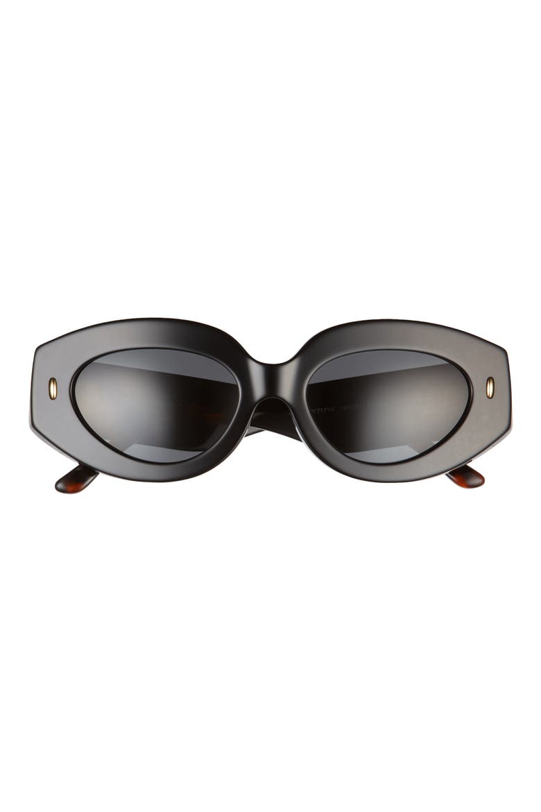 51mm Oval Sunglasses, Main, color, BLACK