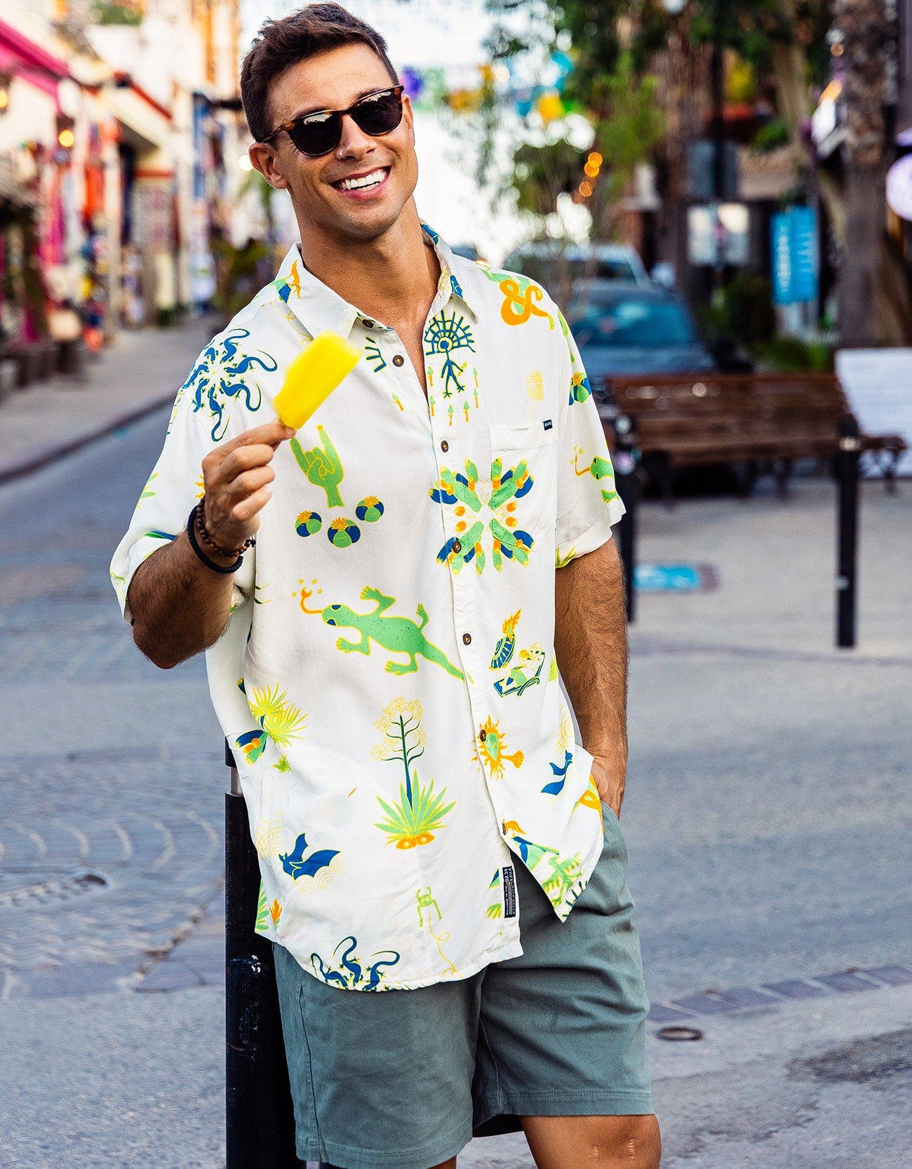 Baja Llama Men's Off-white Desert Print Button-up Shirt (Men) | Nordstrom