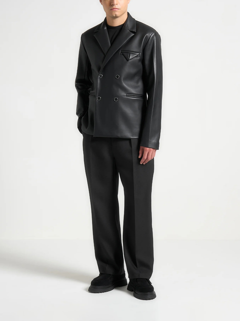 Didier Double Breasted Leather Suit Jacket
