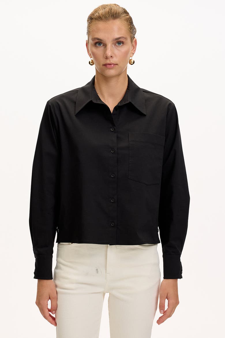 Theodora Long Sleeve Shirt, Alternate, color, BLACK