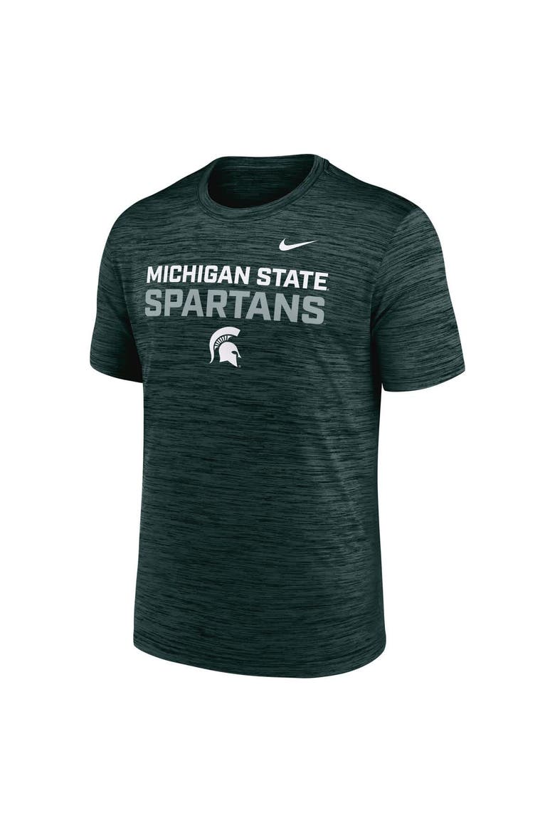 Men's Nike Green Michigan State Spartans Campus Center Stack Velocity Performance T-Shirt, Alternate, color, Green