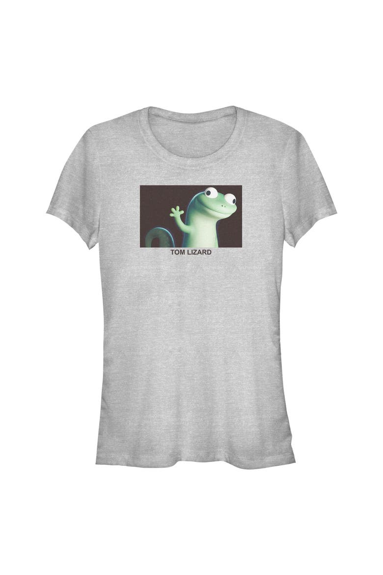 Junior's Hoppers Tom Lizard Happy Portrait  Graphic T-Shirt, Main, color, Athletic Heather