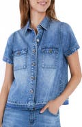 Wash Lab Denim Sara Short Sleeve Denim Shirt