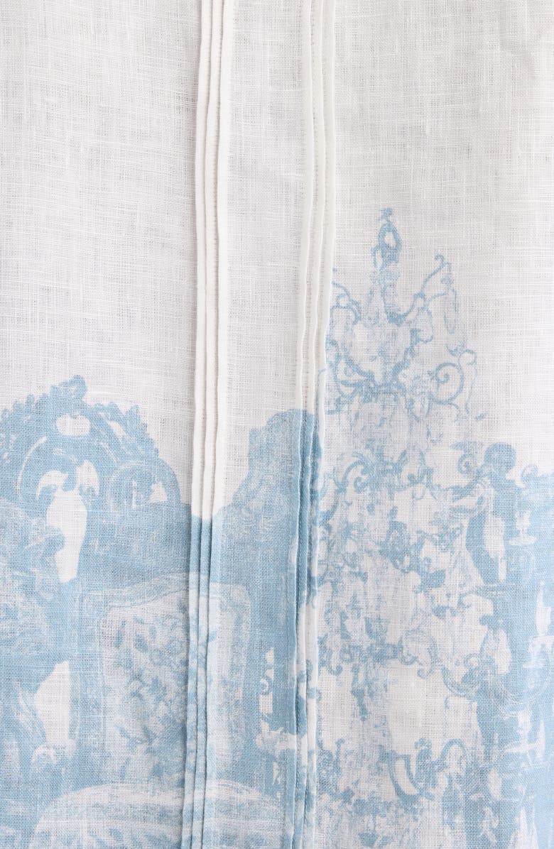 Givenchy Hubert Objects Print Linen Button-Up Shirt, Alternate, color, 