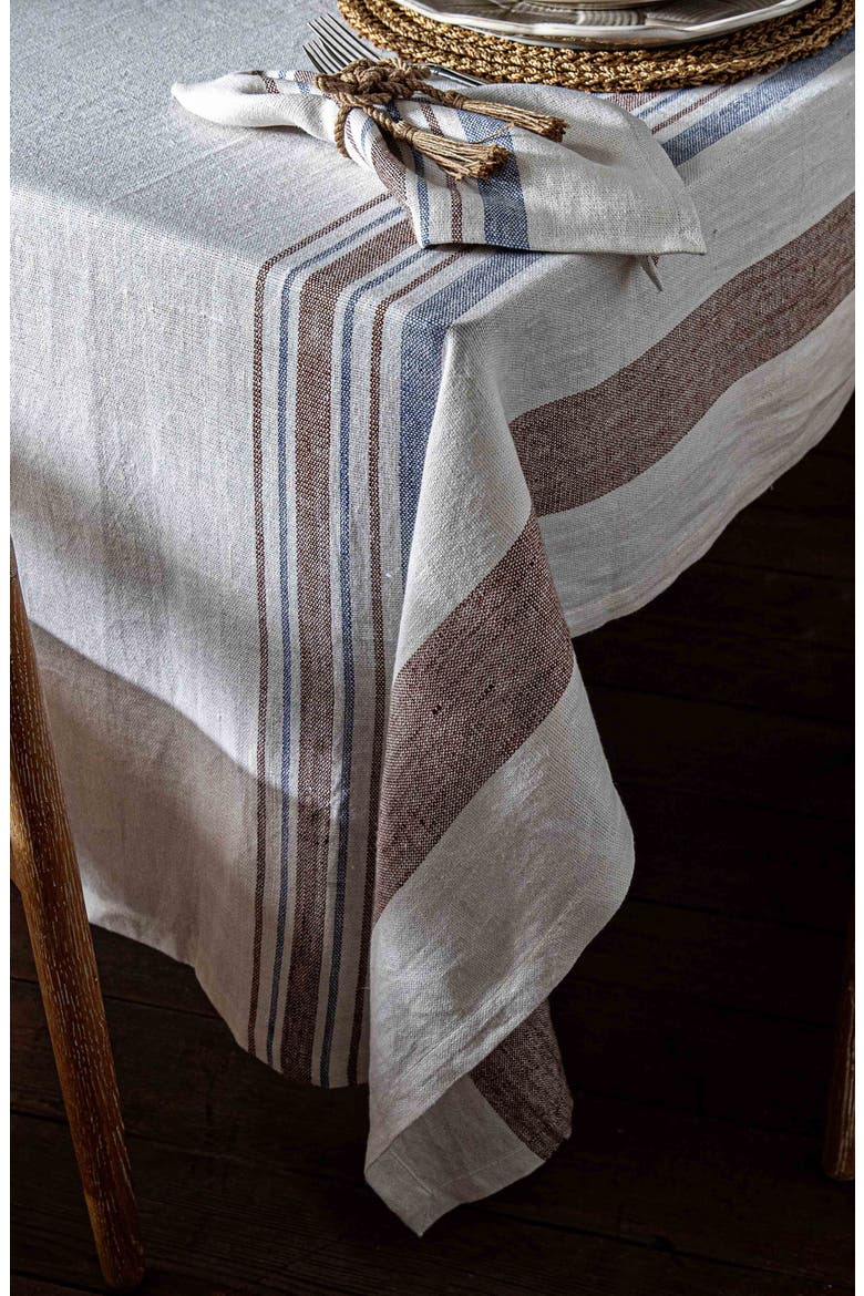 Danish Stripe Table Runner, Alternate, color, TAUPE