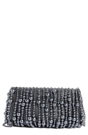Lele Sadoughi Willow Beaded Clutch In Silver