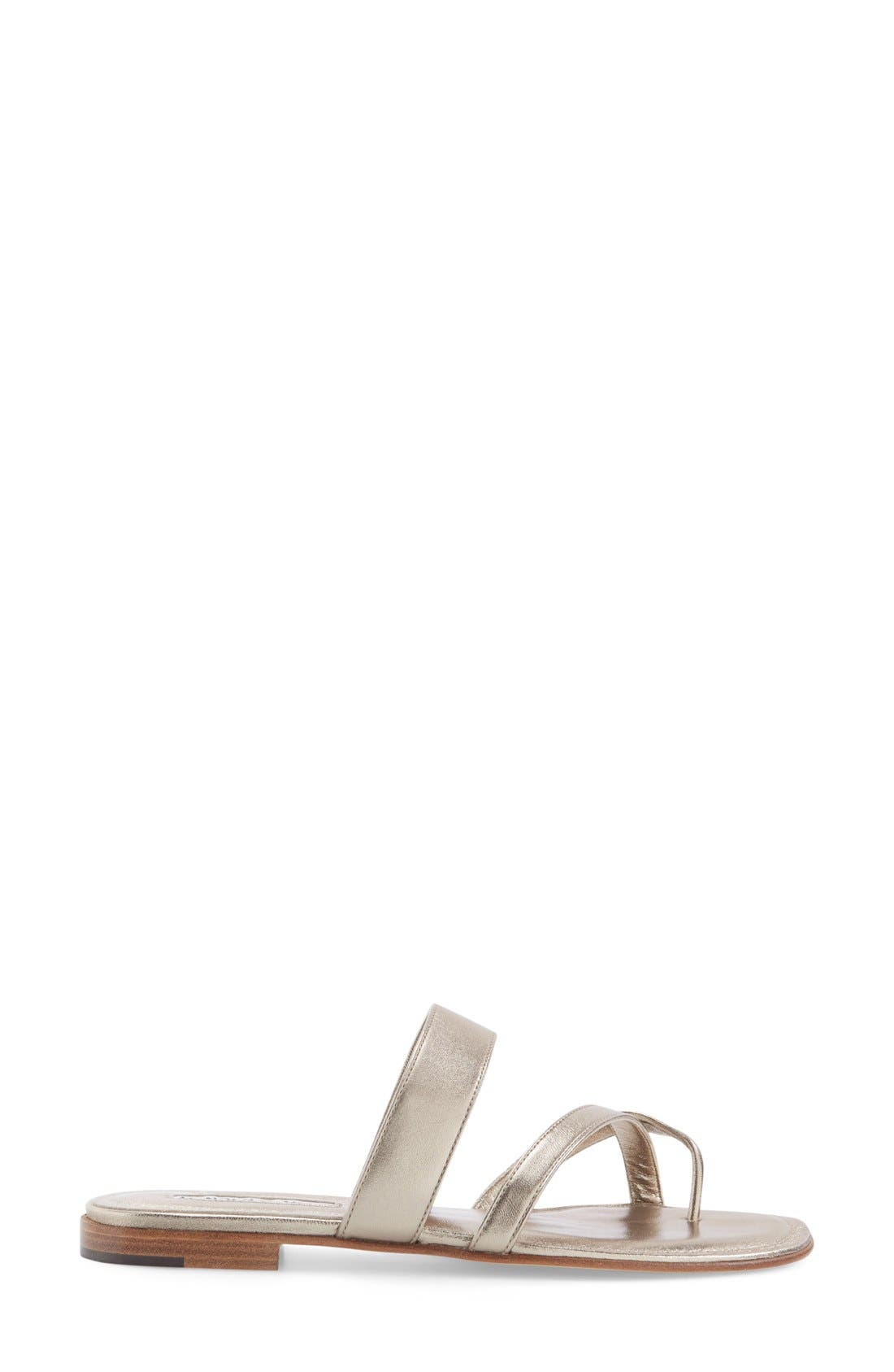 Slide Sandal, Alternate, color, GOLD SILK