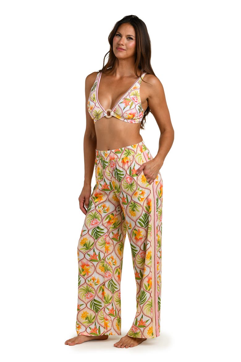 Floral Wide Leg Cover-Up Pants, Alternate, color, WHITE MULTI