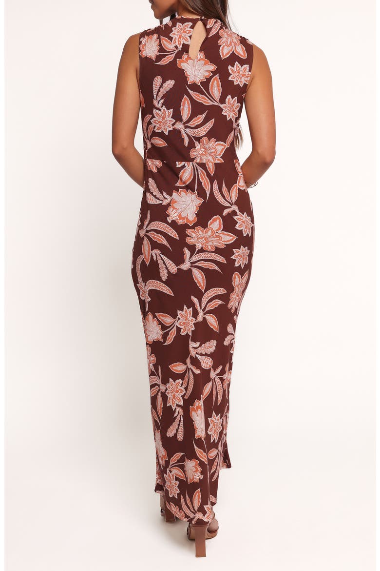 Wheeler Floral Midi Dress, Alternate, color, BROWN/ ORANGE FLORAL