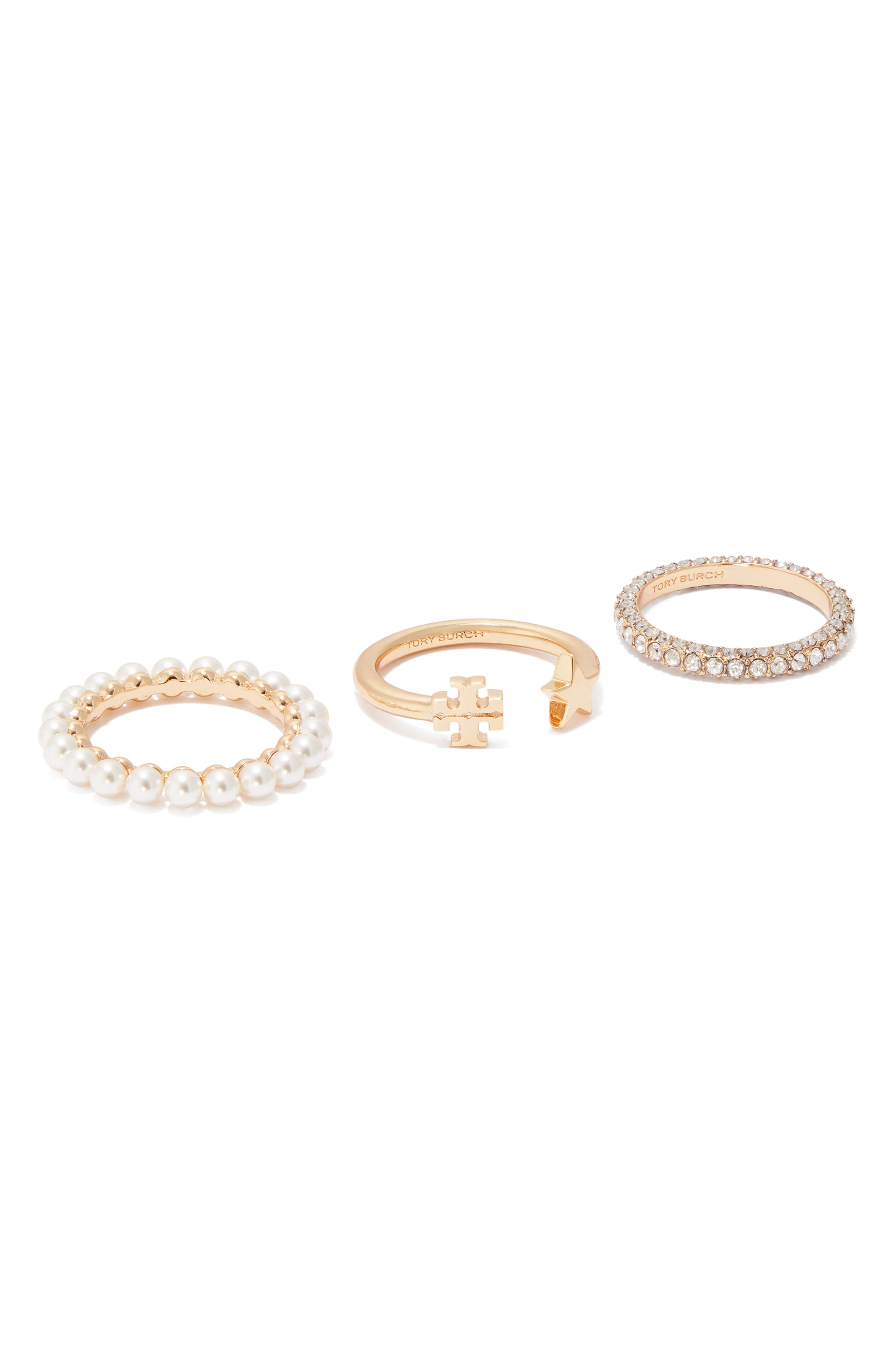 Tory Burch Moondance Set of 3 Stacking Rings (Women) | Nordstrom