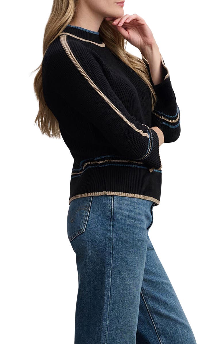 Hatley Tipped Rib Mock Neck Sweater, Alternate, color, Black