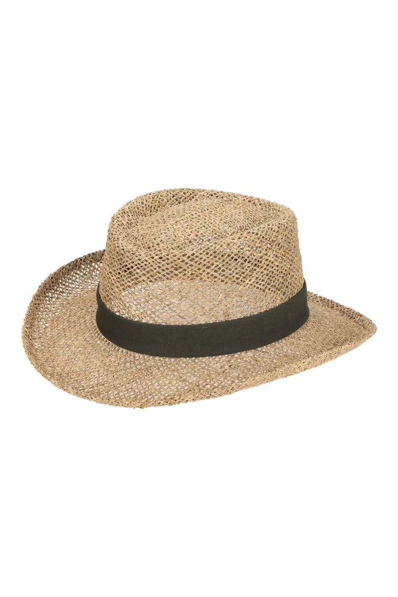 Stiff Seagrass Straw Fedora, Main, color, NATURAL