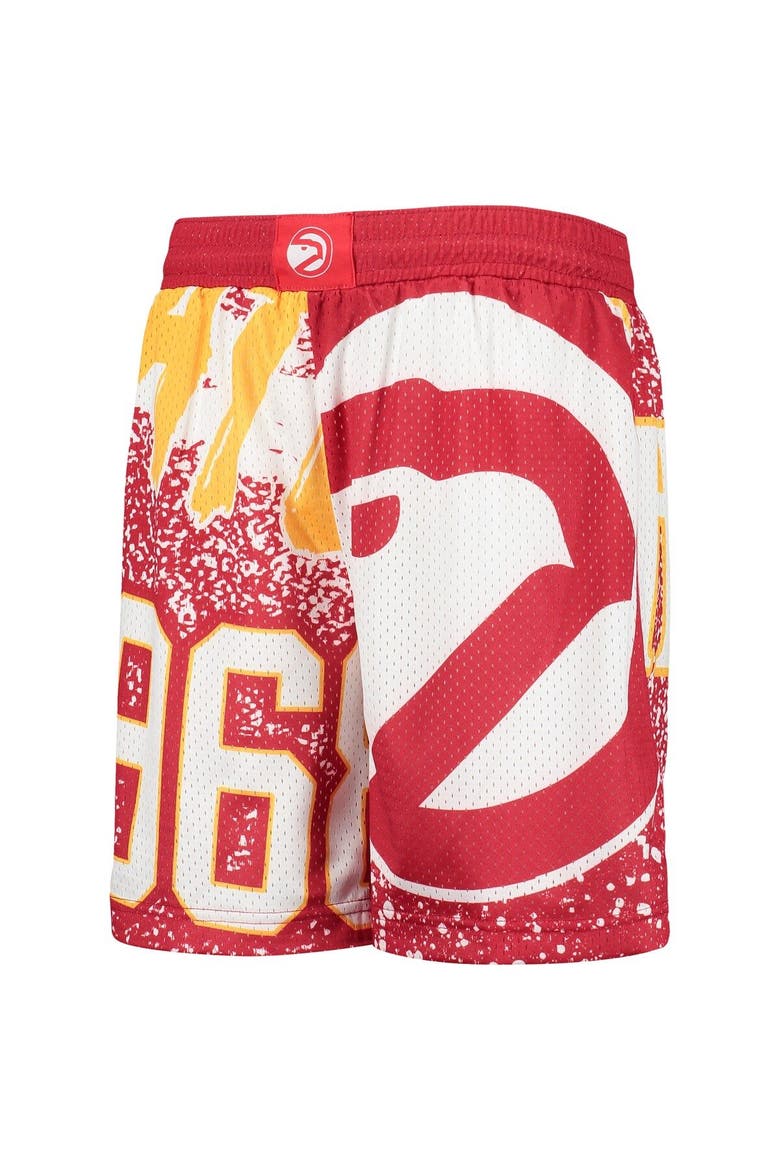 Youth Mitchell & Ness Red Atlanta Hawks Hardwood Classics Jumbotron Shorts, Alternate, color, RED