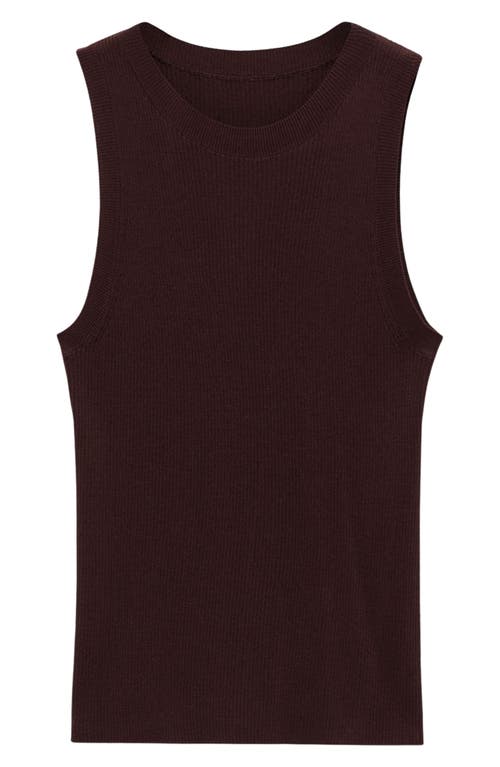 Shop Mango Karl Rib Tank In Chocolate