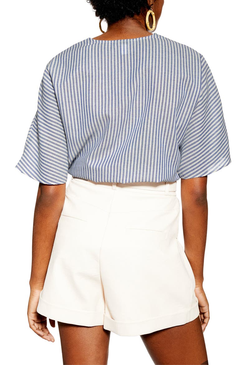 Buckle Wrap Top, Alternate, color, NAVY BLUE