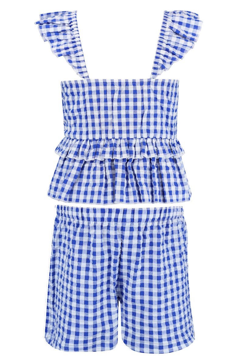 Zunie Kids' Smocked Cherry Top & Shorts Set, Alternate, color, Blue/ White