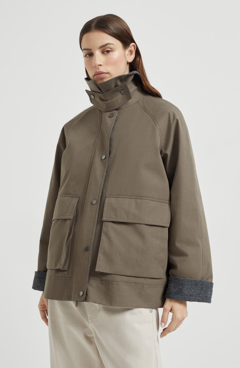 Brunello Cucinelli Jacket with monili, Alternate, color, Brown