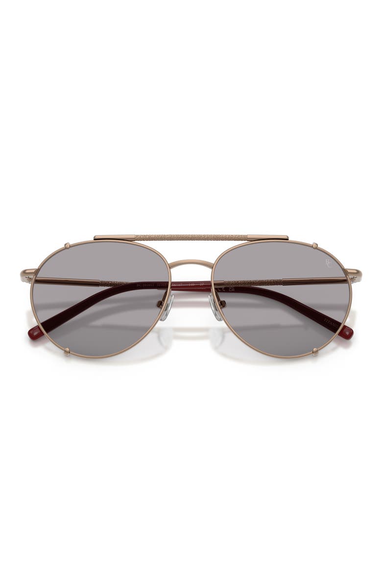 56mm Polarized Pilot Sunglasses, Alternate, color, ROSE GOLD