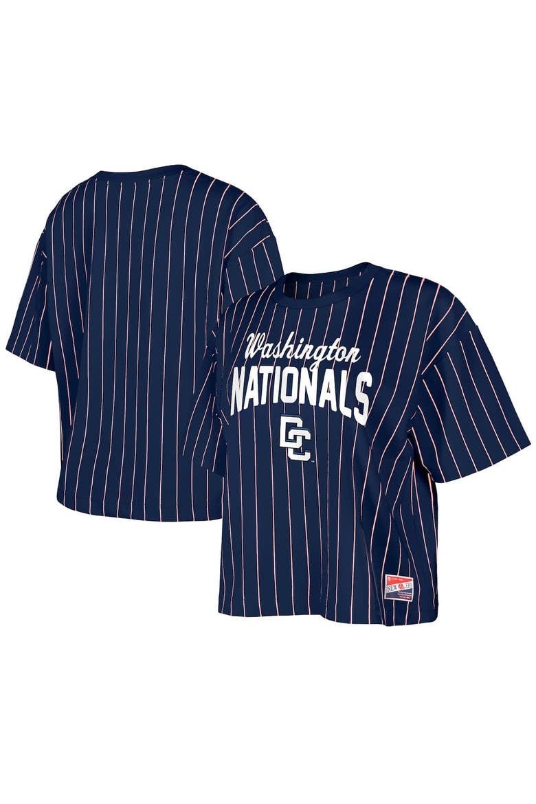 Women's New Era Navy Washington Nationals 2025 City Connect Pinstripe T-Shirt, Alternate, color, Navy