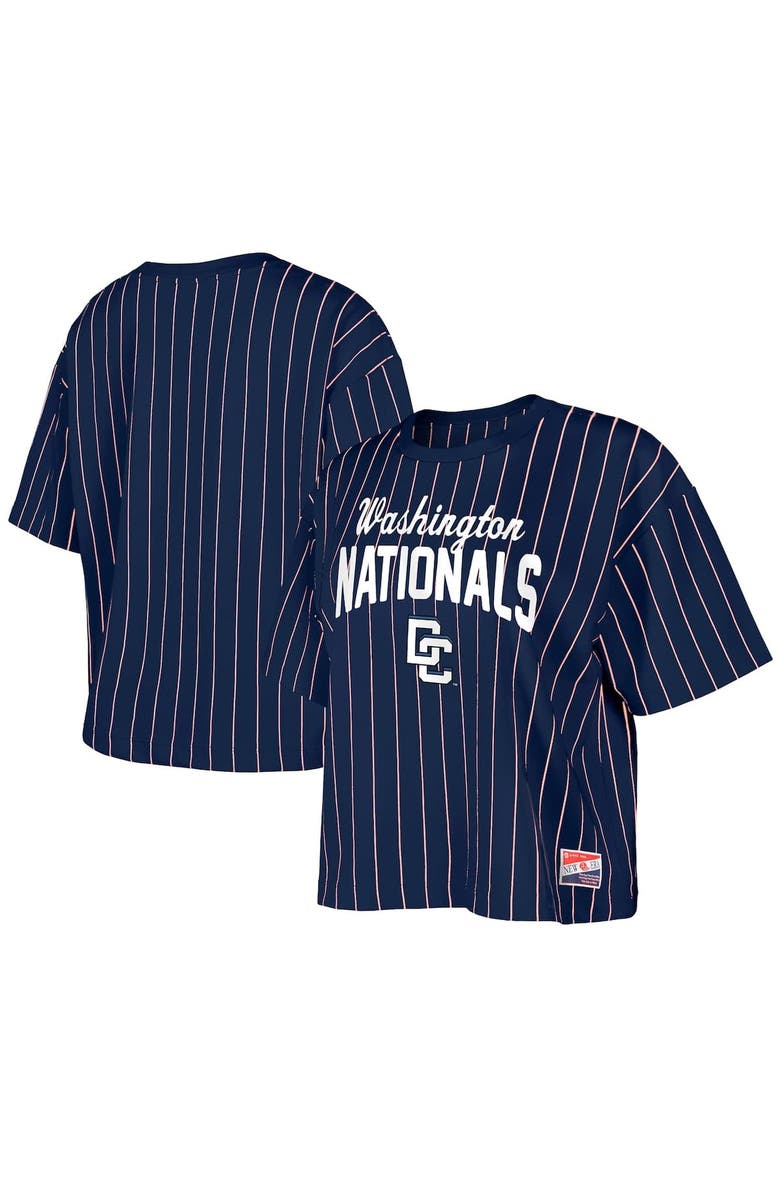 New Era Women's New Era Navy Washington Nationals 2025 City Connect Pinstripe T-Shirt, Alternate, color, Navy